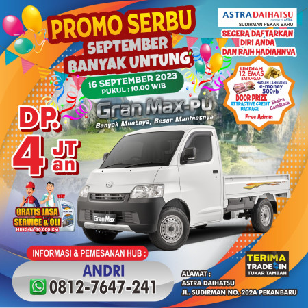 Promo Kredit Daihatsu Grandmax Pickup 4jutaan di pekanbaru